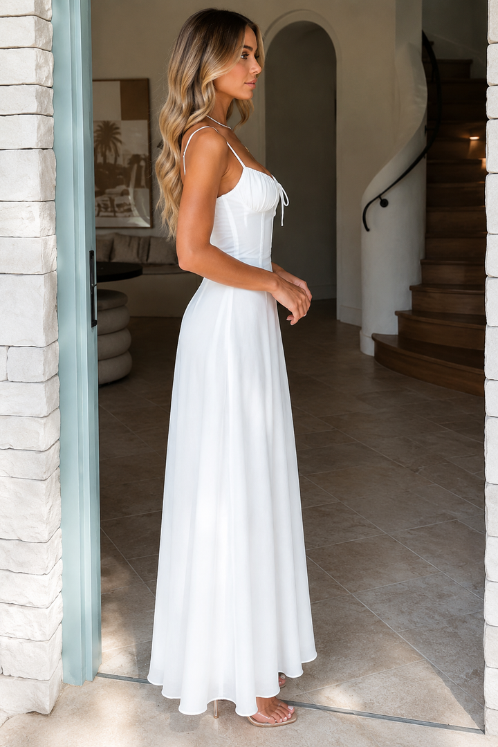 Corset-Style Tie Maxi Dress