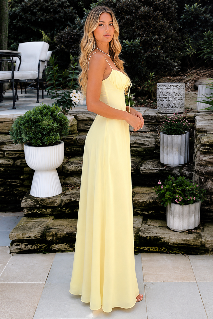 Corset-Style Tie Maxi Dress