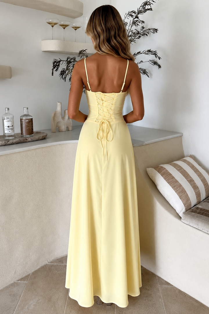 Corset-Style Tie Maxi Dress