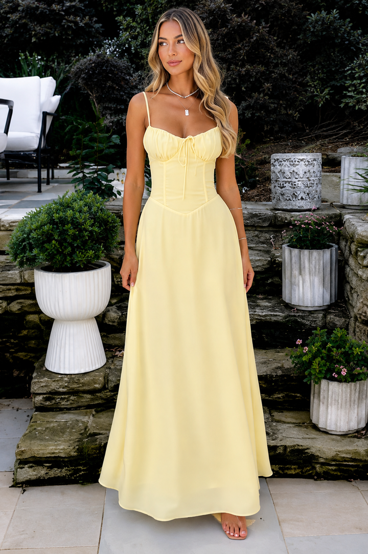 Corset-Style Tie Maxi Dress