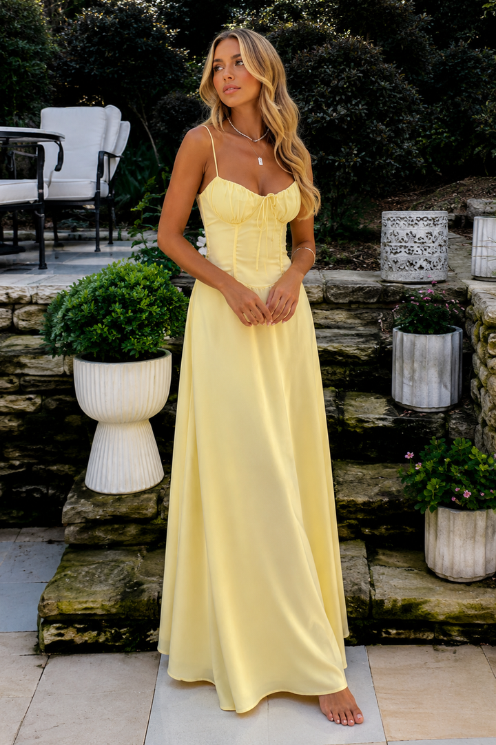 Corset-Style Tie Maxi Dress