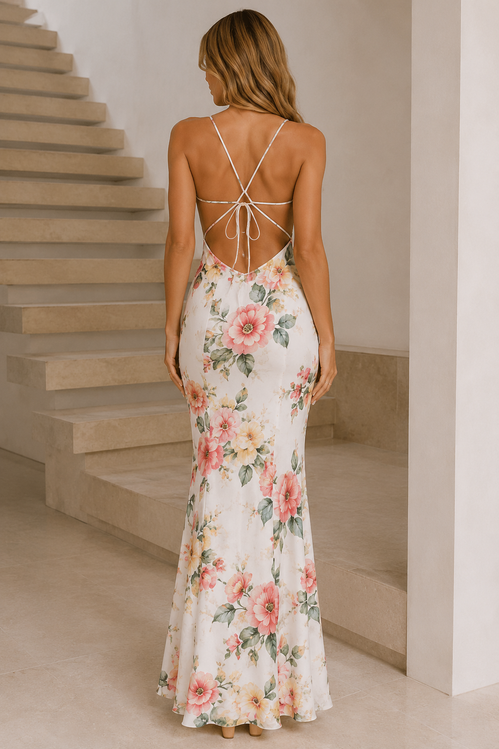 Floral Print Bodycon Maxi Dress