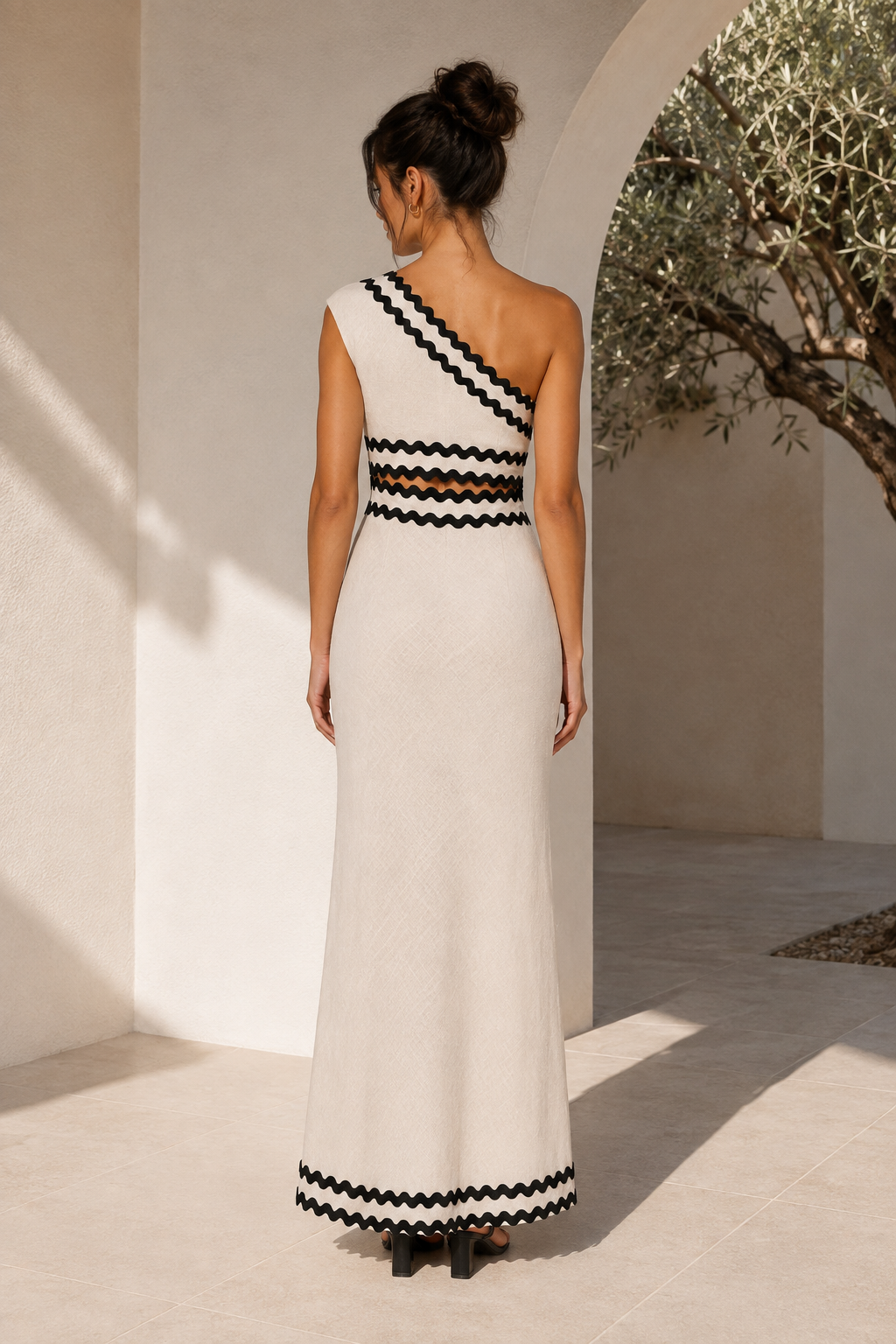 One-Shoulder Cutout Maxi
