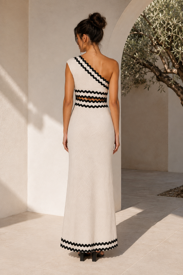 One-Shoulder Cutout Maxi