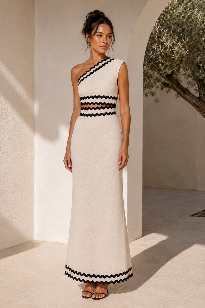 One-Shoulder Cutout Maxi