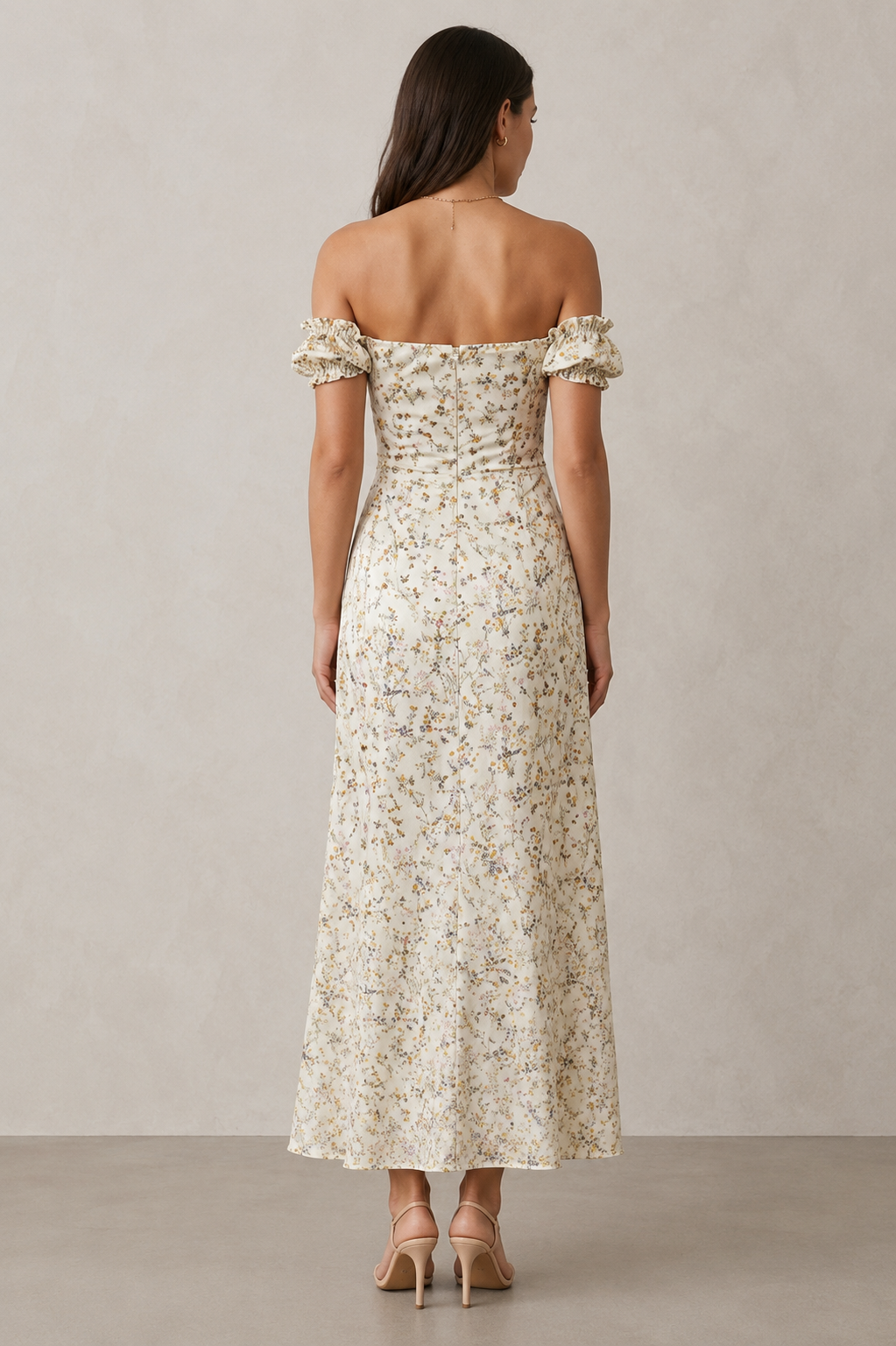 Floral Print Off-Shoulder Slit Dress Up To 3XL