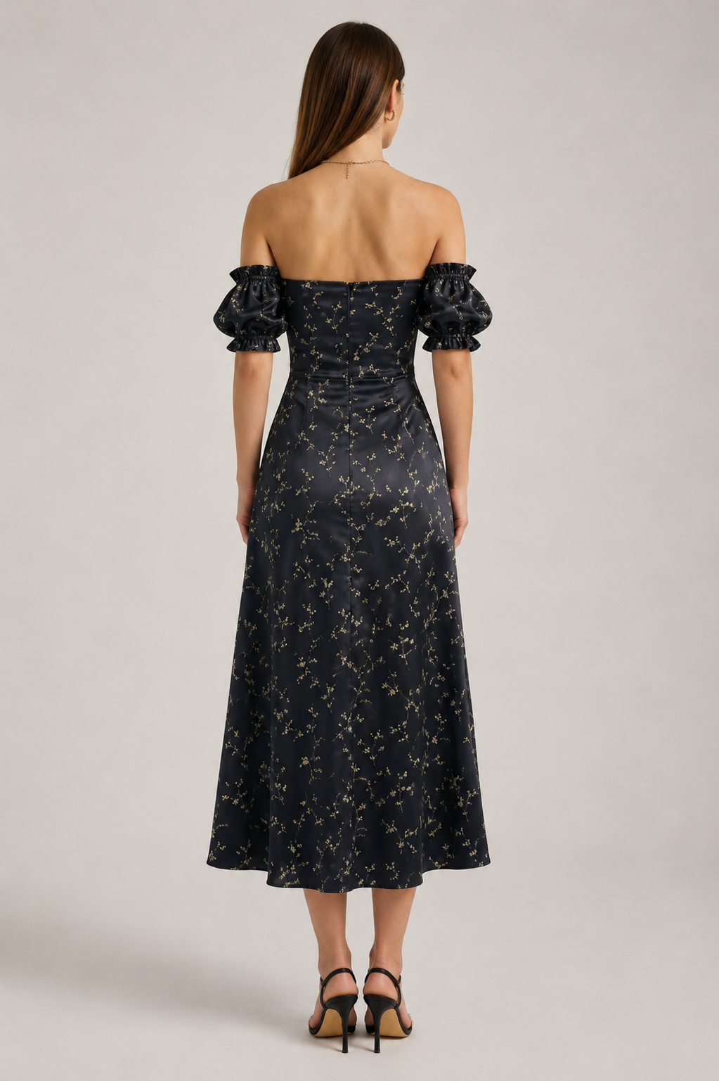 Floral Print Off-Shoulder Slit Dress Up To 3XL