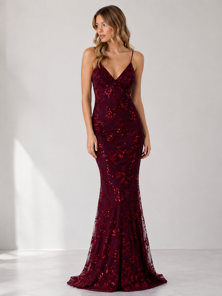 Gala Sequin Mermaid Maxi Dress