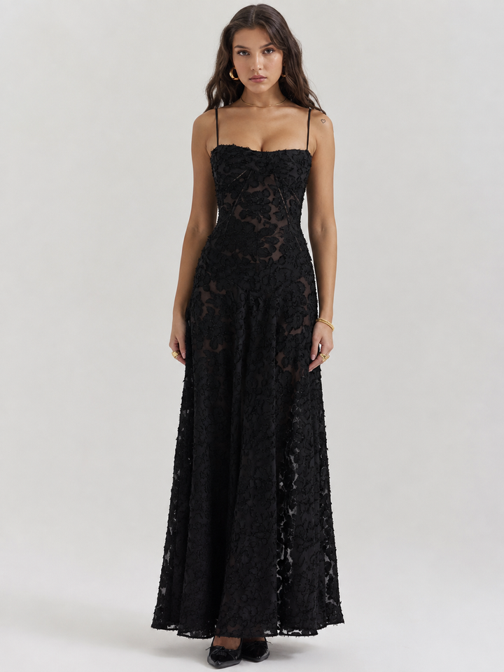 Spaghetti Strap Lace Maxi Dress