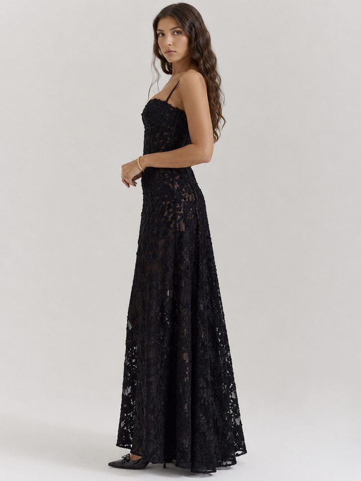 Spaghetti Strap Lace Maxi Dress