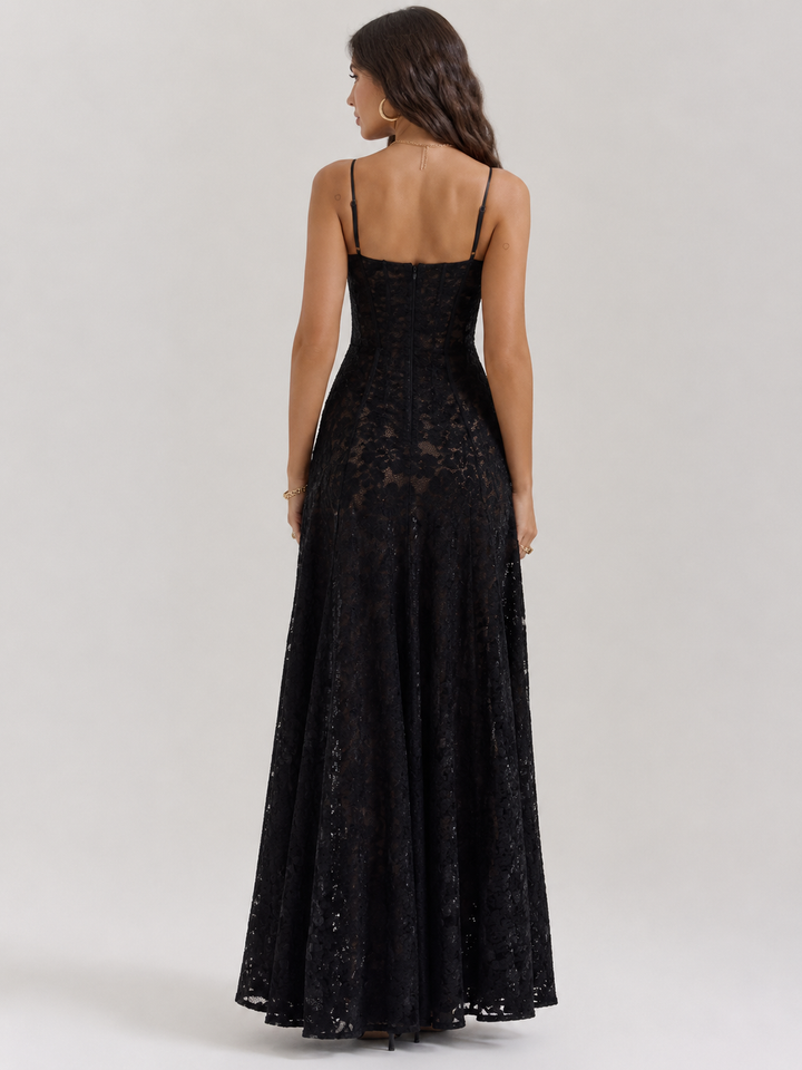 Spaghetti Strap Lace Maxi Dress