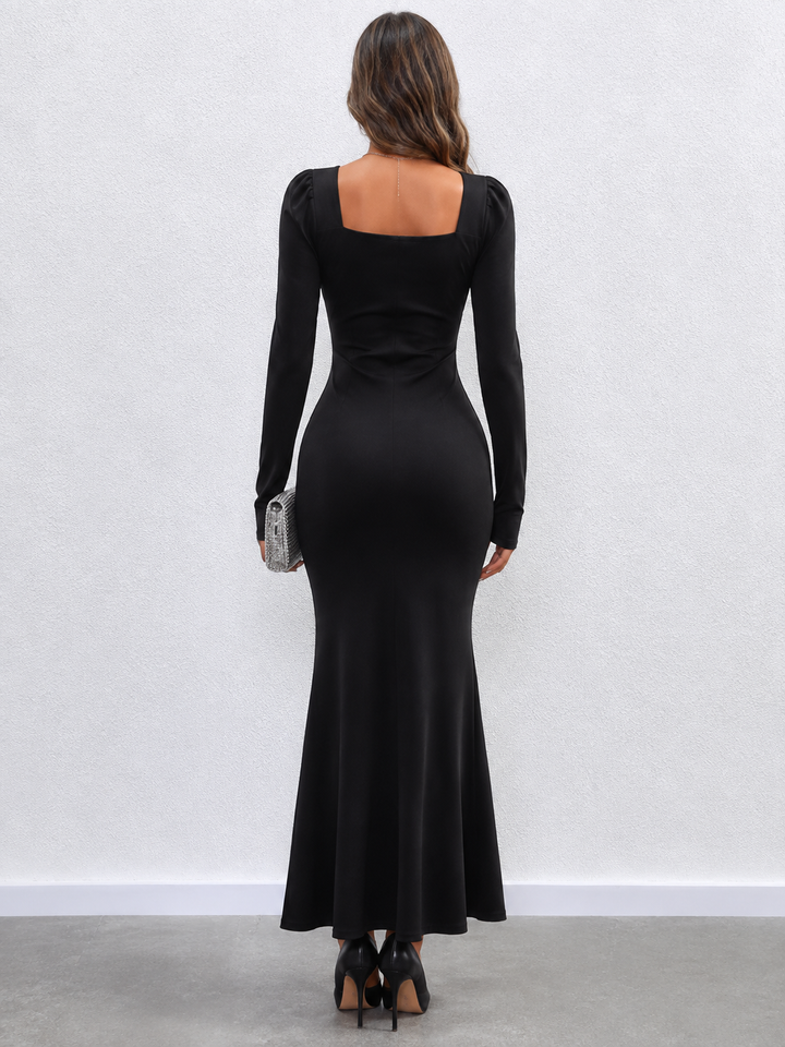 Square Velvet Neck Mermaid Dress