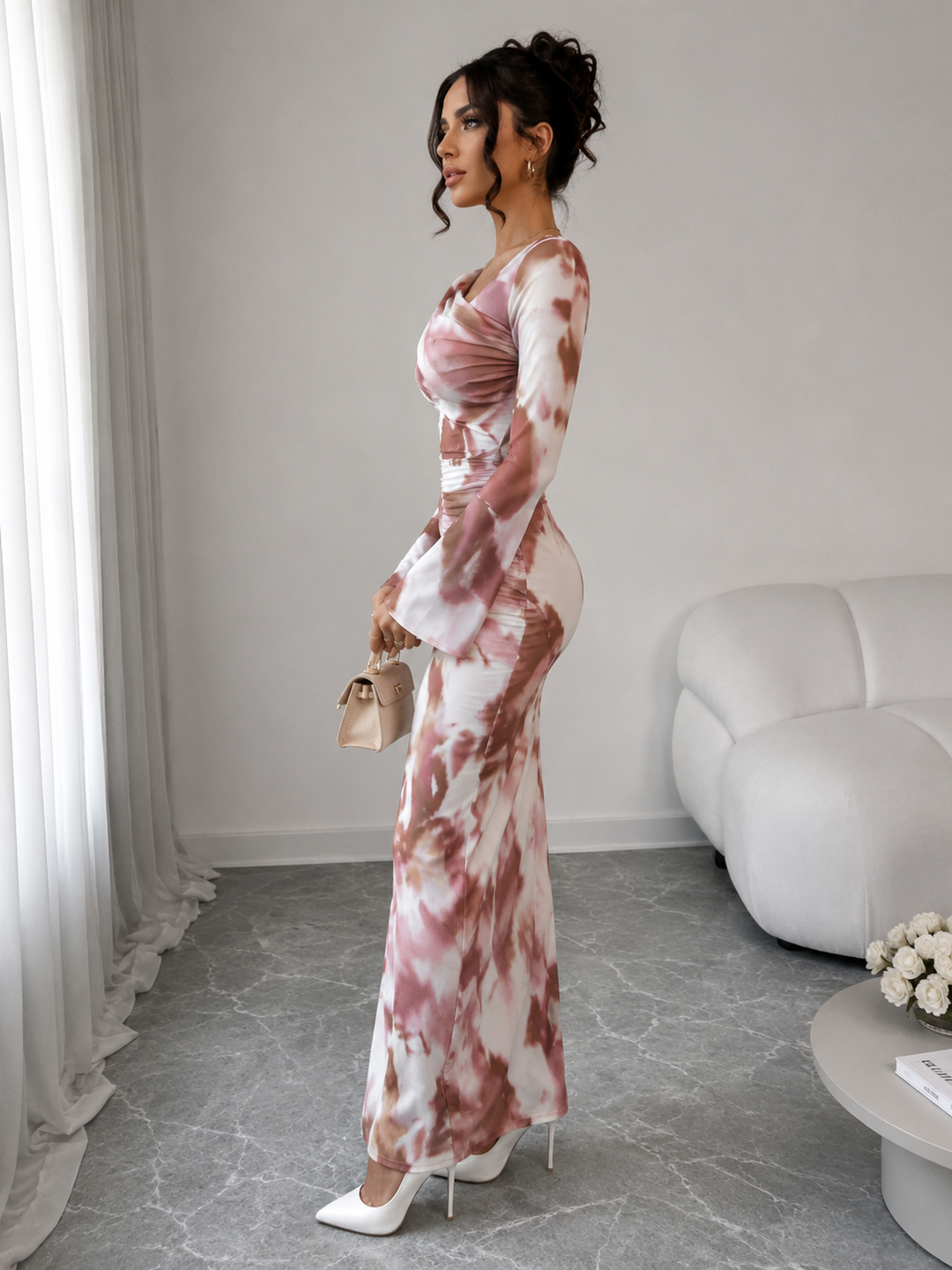 Cocoa Tie-Dyed Maxi Dress
