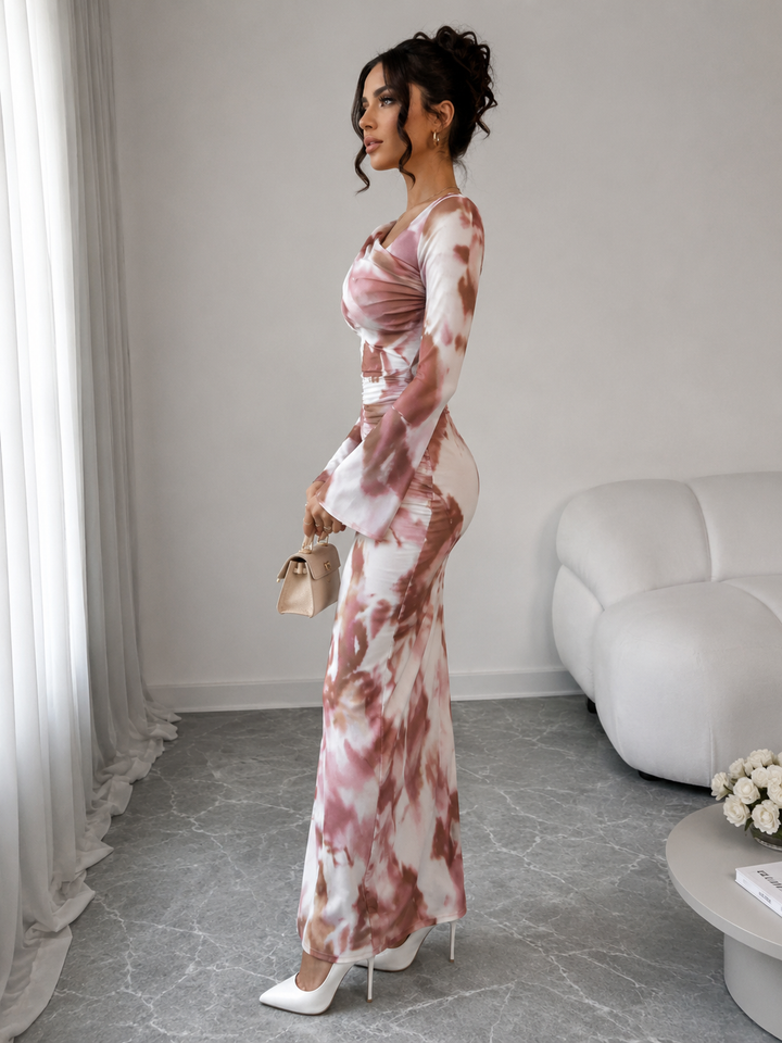 Cocoa Tie-Dyed Maxi Dress