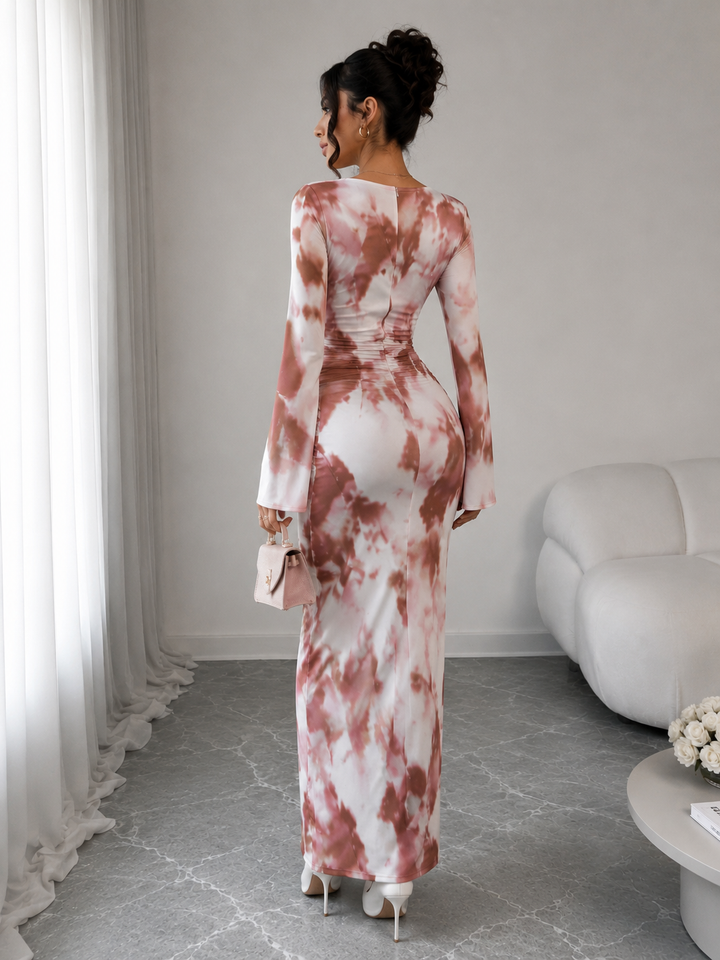 Cocoa Tie-Dyed Maxi Dress