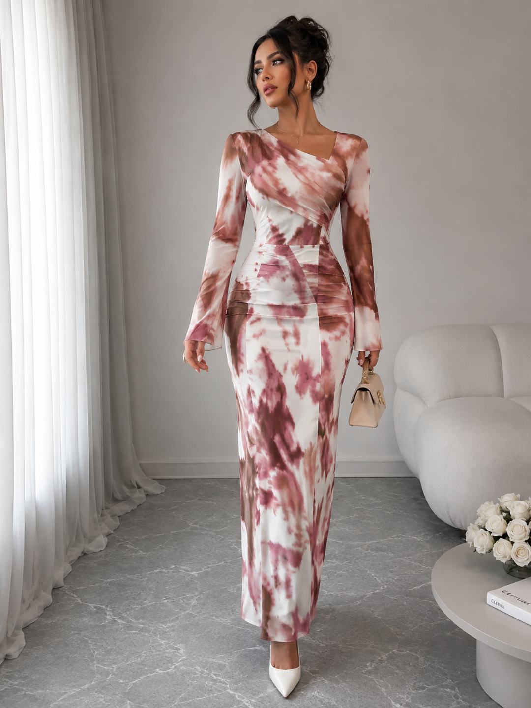 Cocoa Tie-Dyed Maxi Dress