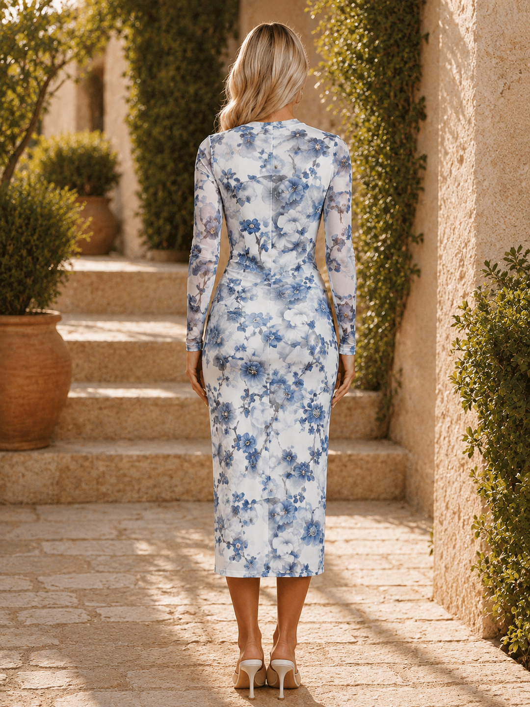 Floral Print Long Sleeve Dress