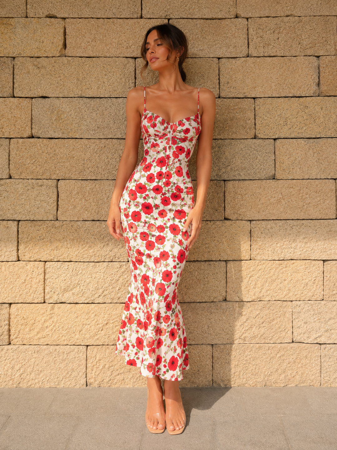 Rose Floral Printed Maxi Dress