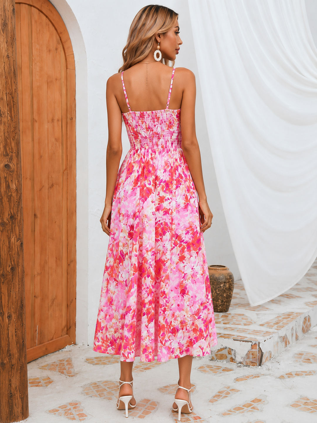 Printed Midi Sling Dress