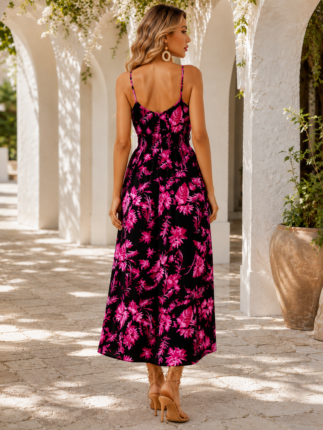Printed Midi Sling Dress