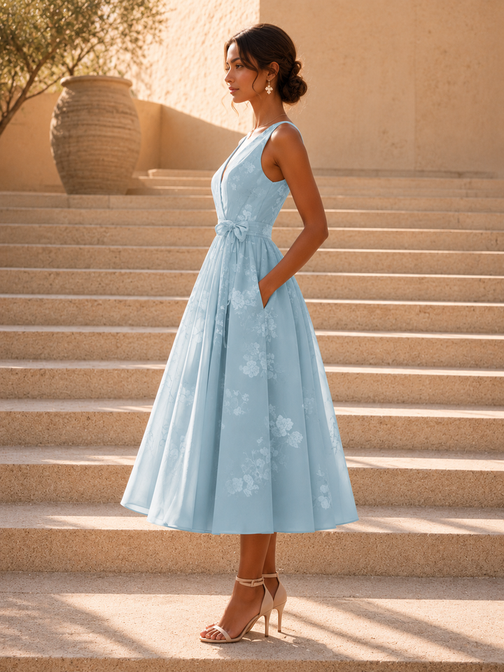 Floral Print V-Neck Dress