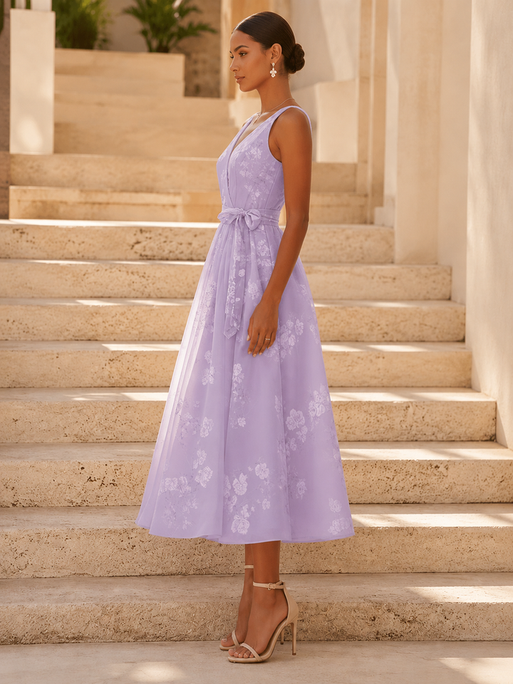Floral Print V-Neck Dress