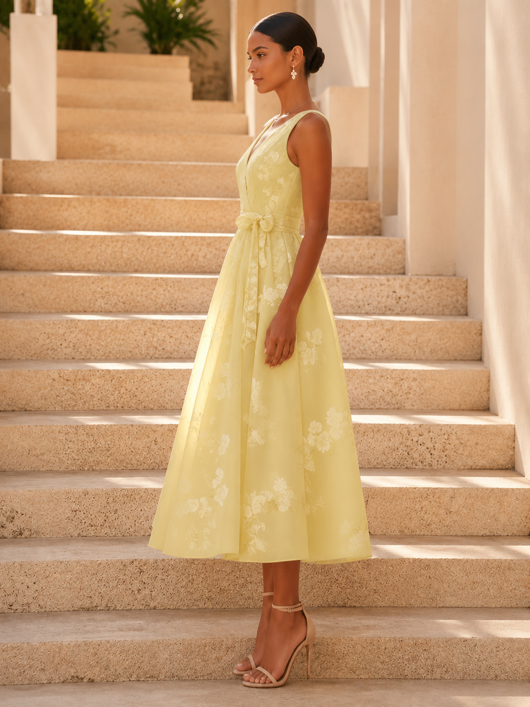 Floral Print V-Neck Dress