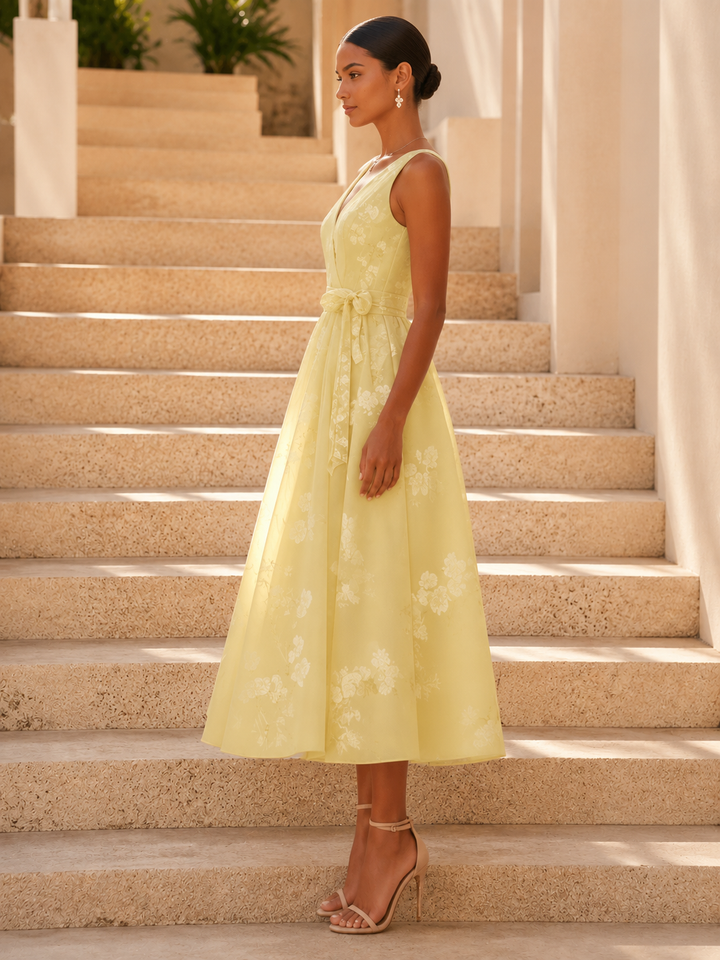 Floral Print V-Neck Dress