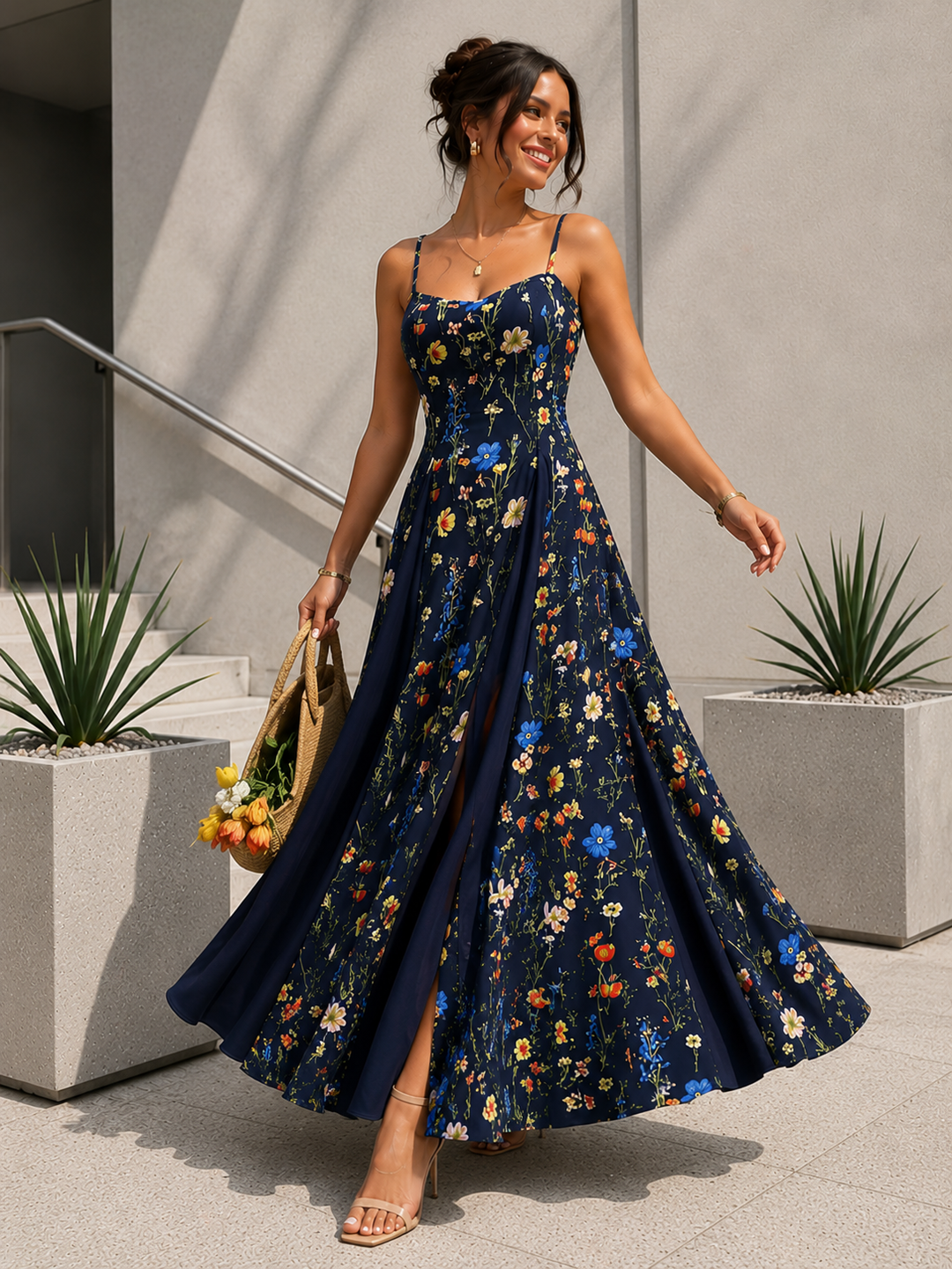 Elevate Your Style with Our Floral V-Neck Maxi Dress