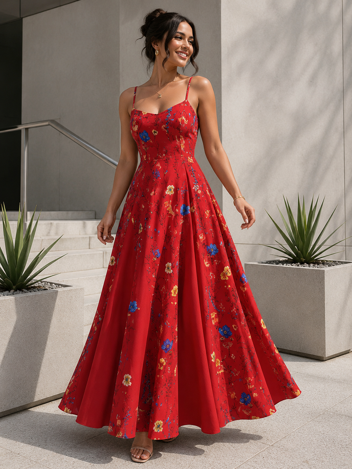 Elevate Your Style with Our Floral V-Neck Maxi Dress