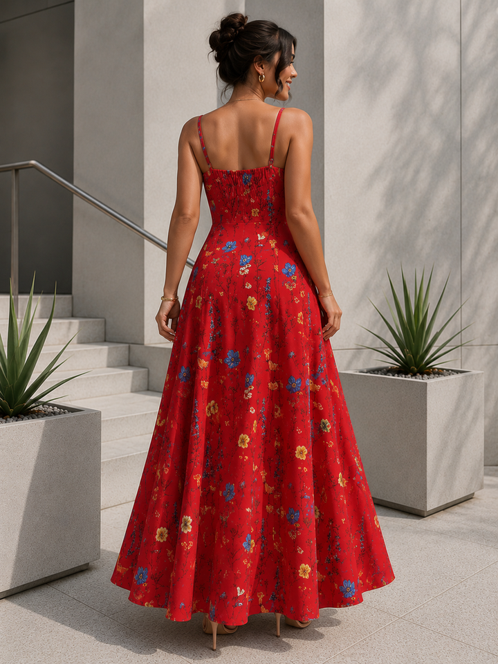 Elevate Your Style with Our Floral V-Neck Maxi Dress