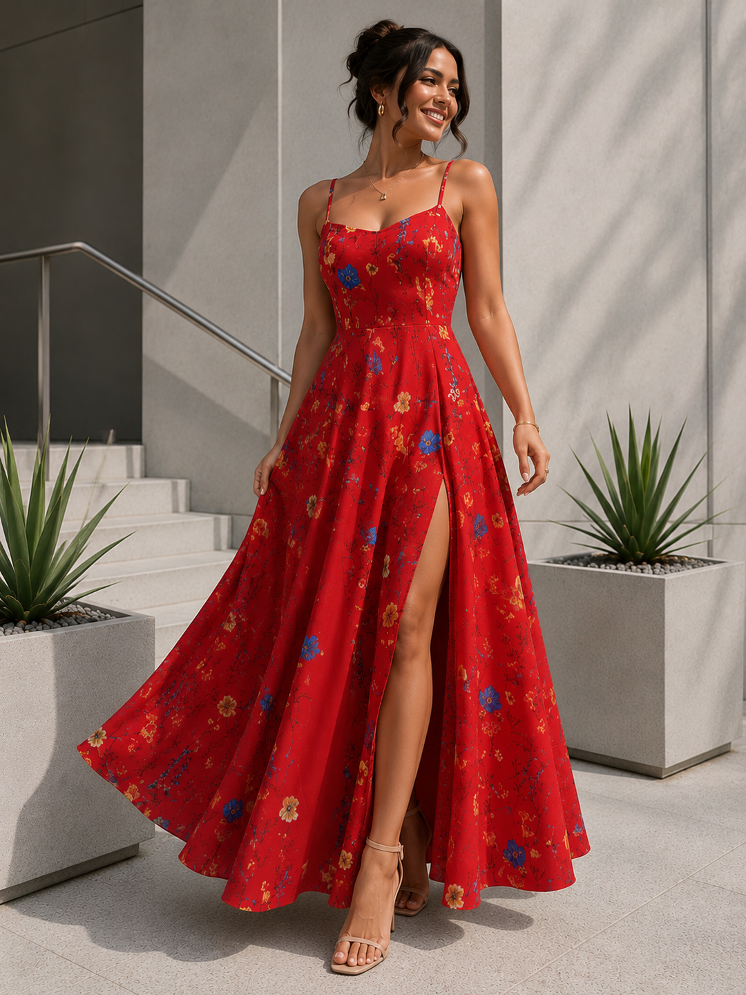 Elevate Your Style with Our Floral V-Neck Maxi Dress