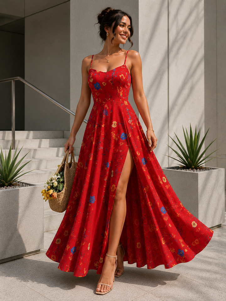 Elevate Your Style with Our Floral V-Neck Maxi Dress