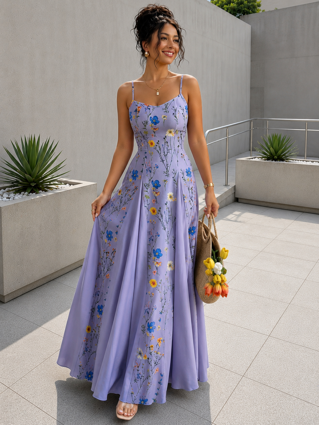 Elevate Your Style with Our Floral V-Neck Maxi Dress