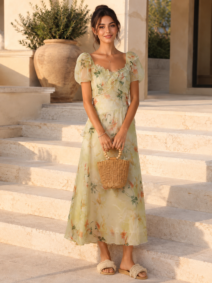 Floral Ruffle Maxi Dress