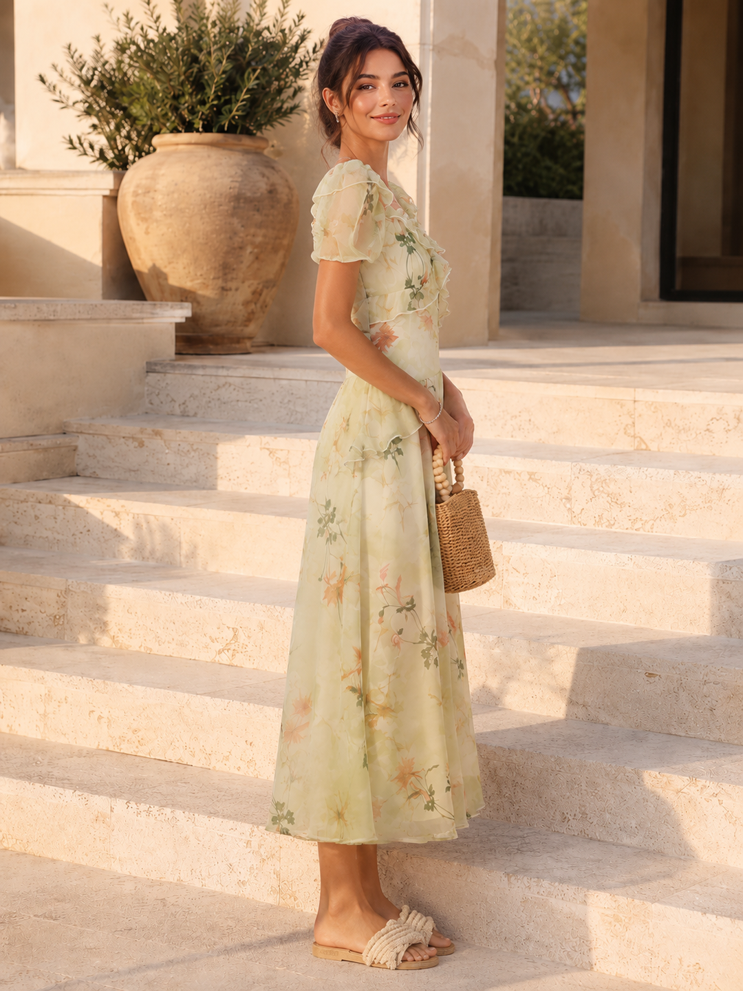 Floral Ruffle Maxi Dress
