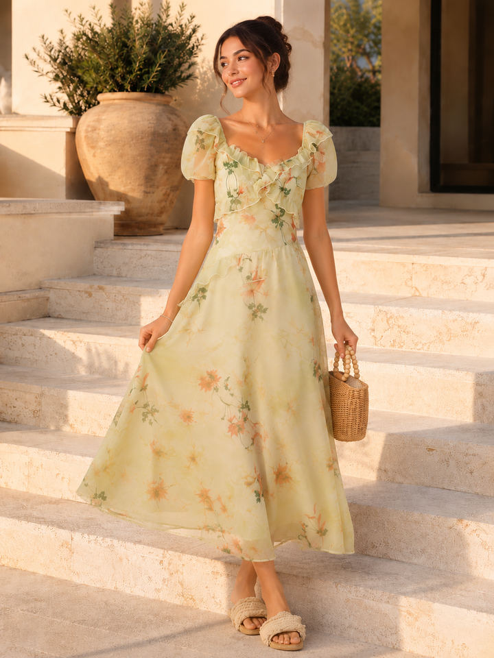 Floral Ruffle Maxi Dress