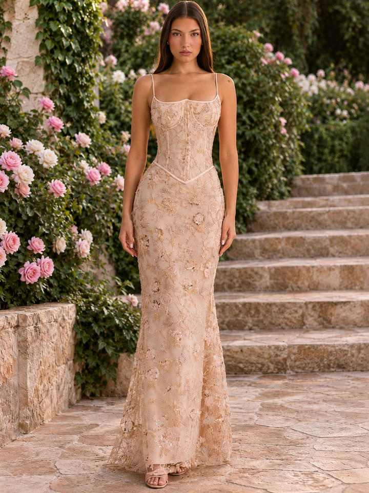 Floral Embroidered Maxi Dress - Elegance Meets Comfort