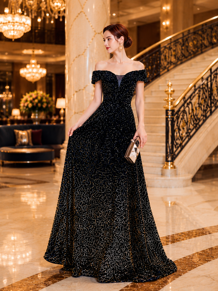 Midnight Blue Sequin Gown