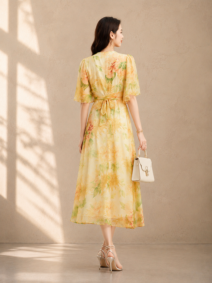 Mulberry Silk Floral Maxi Dress