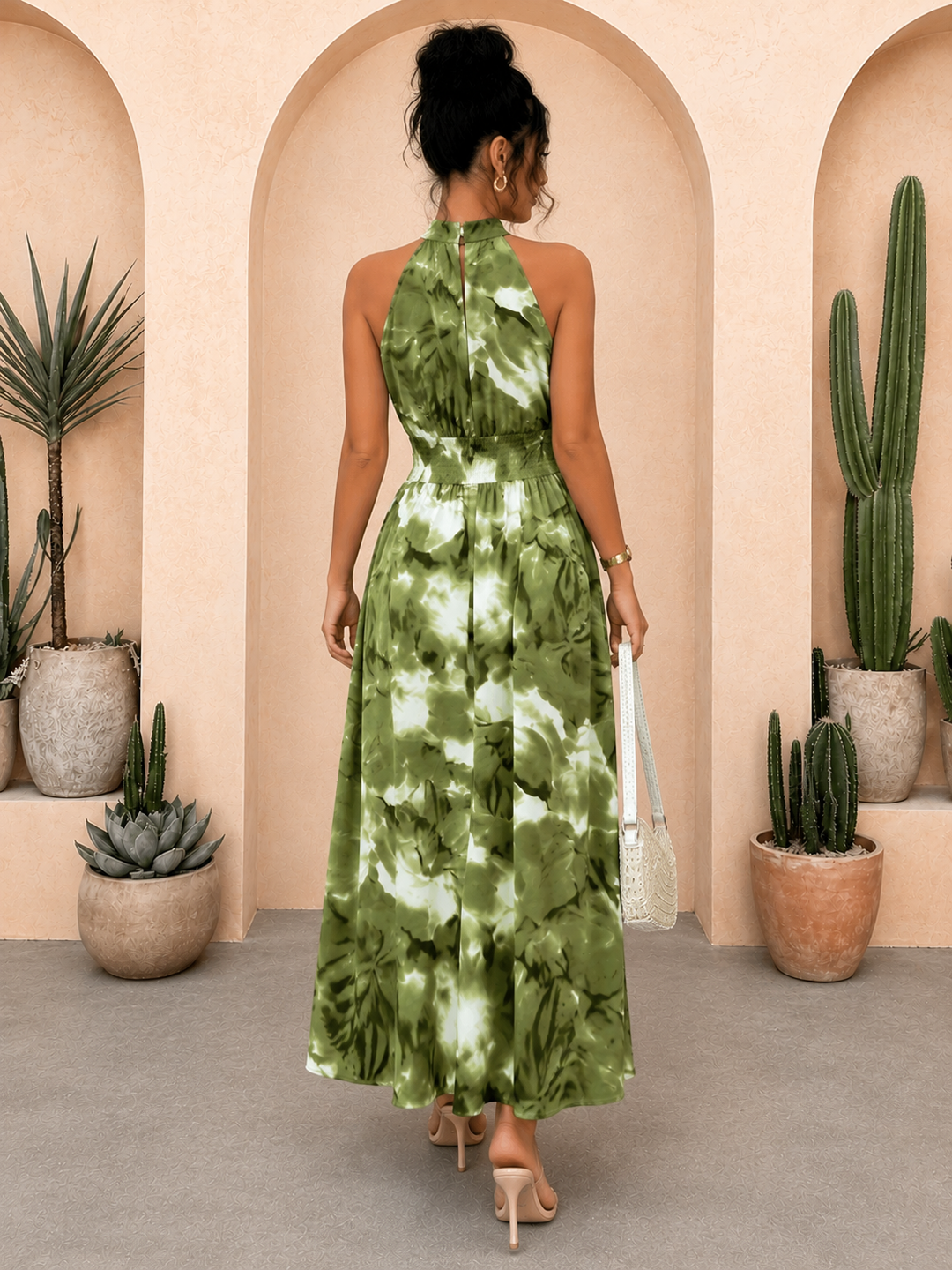 Sage Botanical Maxi Dress