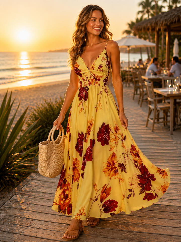 French Floral Maxi Dress
