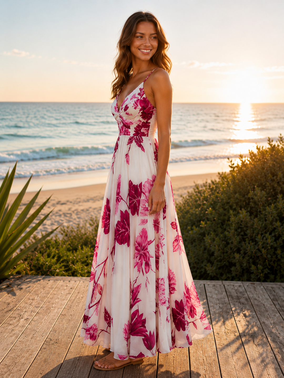 French Floral Maxi Dress