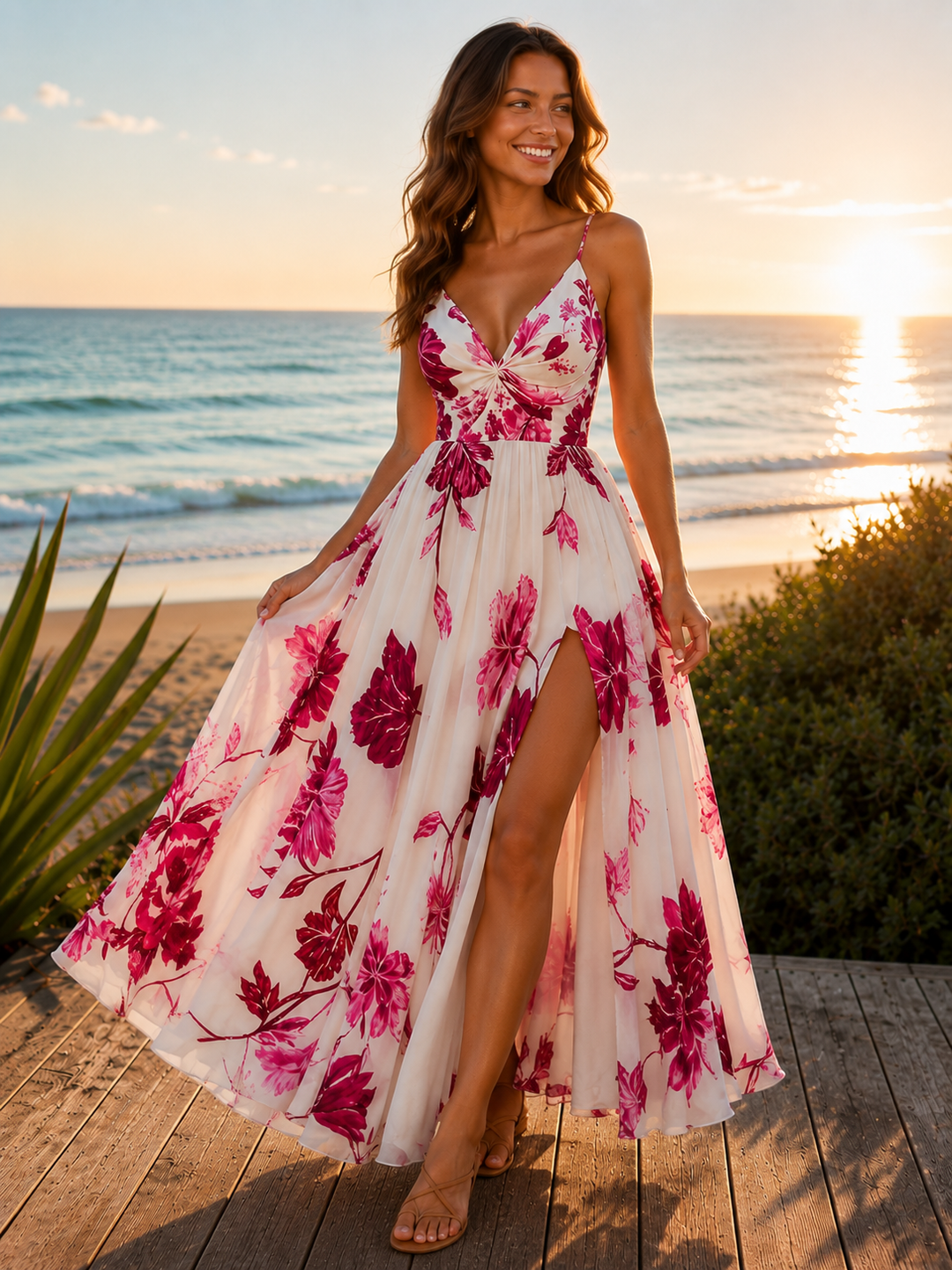 French Floral Maxi Dress