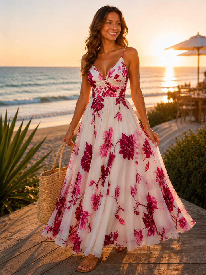 French Floral Maxi Dress