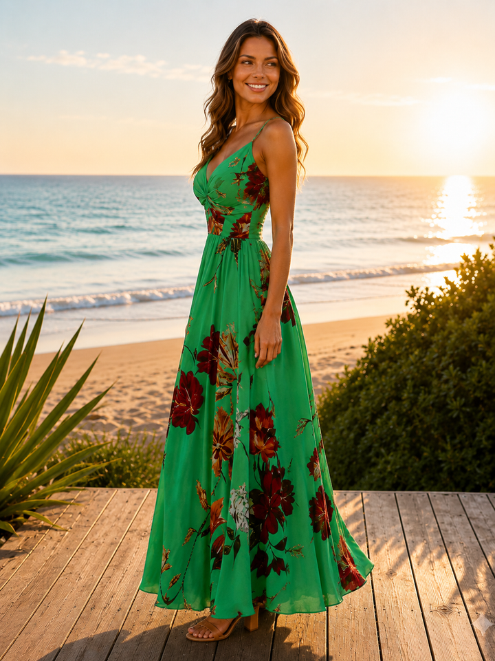 French Floral Maxi Dress