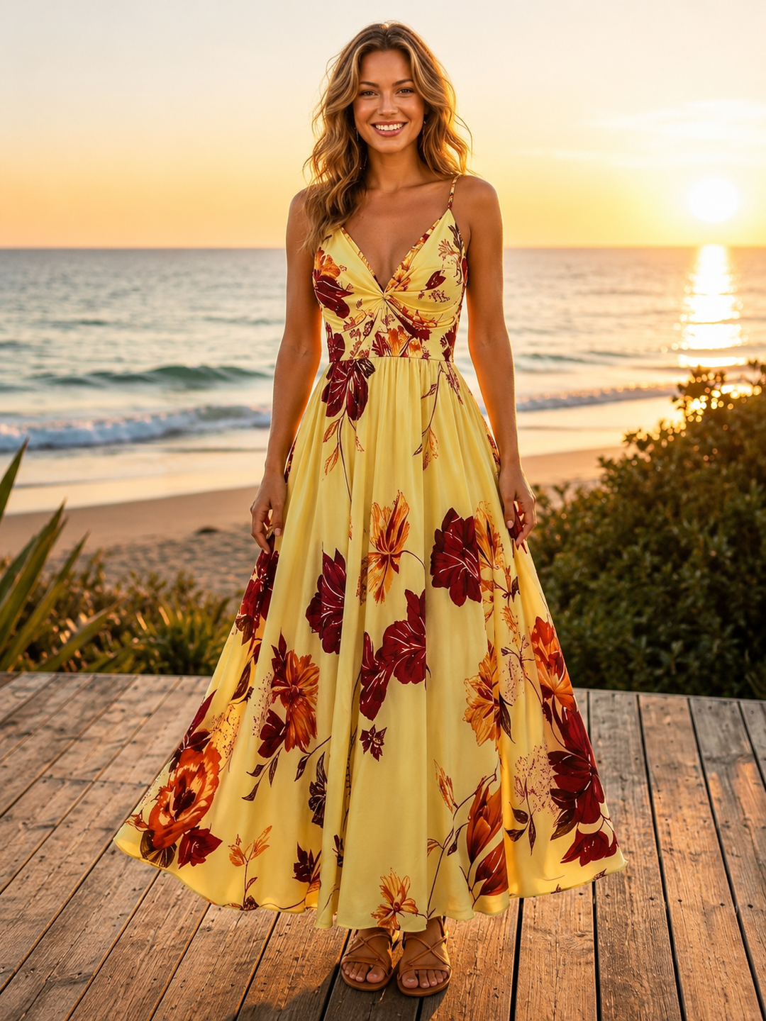 French Floral Maxi Dress