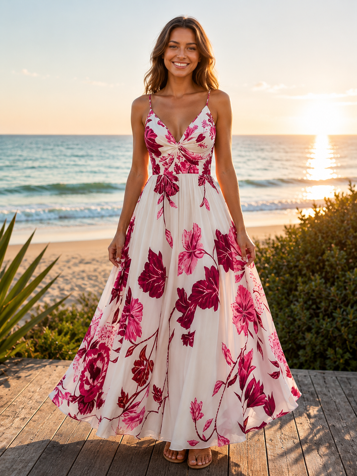 French Floral Maxi Dress