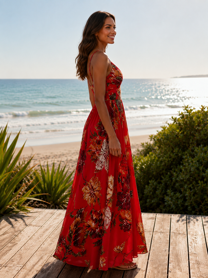 French Floral Maxi Dress