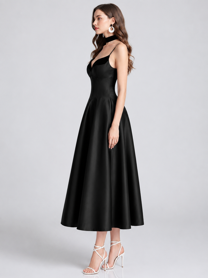 Sweetheart Flared Midi Dress